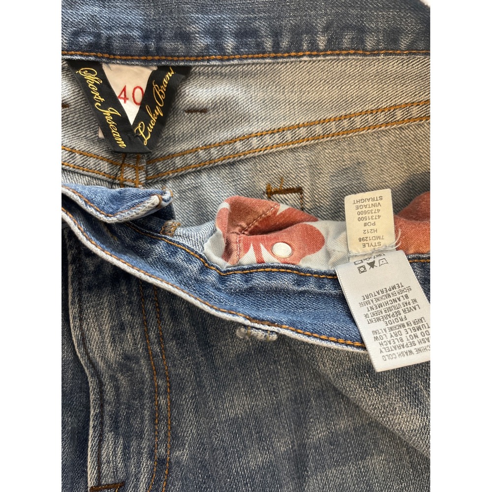 Lucky Brand Jeans Mens 40x30 Straight Leg Blue Denim Casual Pants - Picture 3 of 3